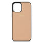 Personalised Nude Pebble Leather iPhone 12 Pro Max Case