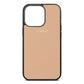 Personalised Nude Pebble Leather iPhone 13 Pro Case