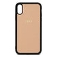Personalised Nude Pebble Leather iPhone Xr Case