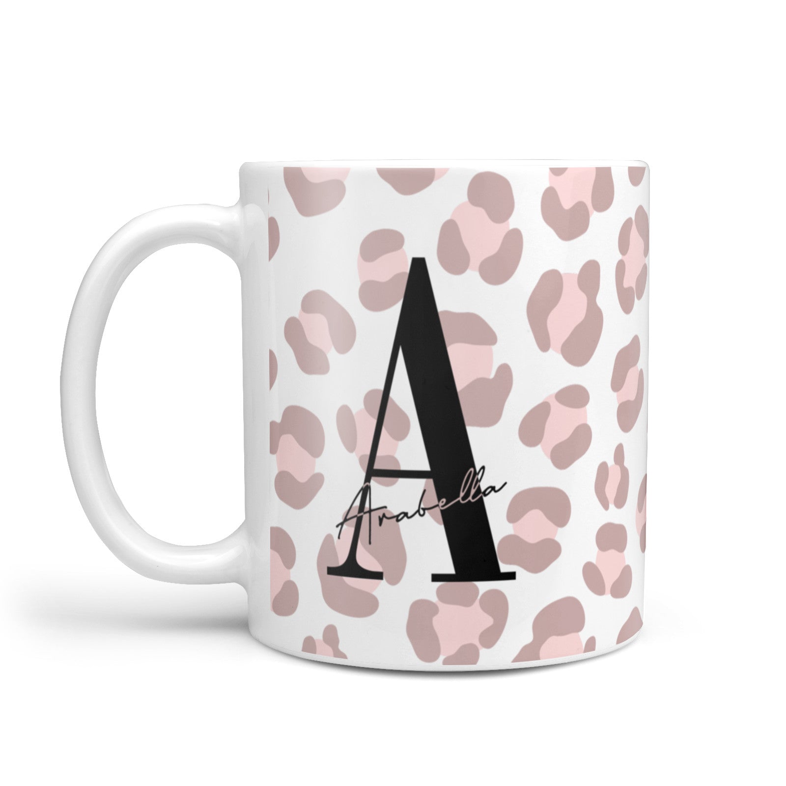Personalised Nude Pink Leopard 10oz Mug Alternative Image 1
