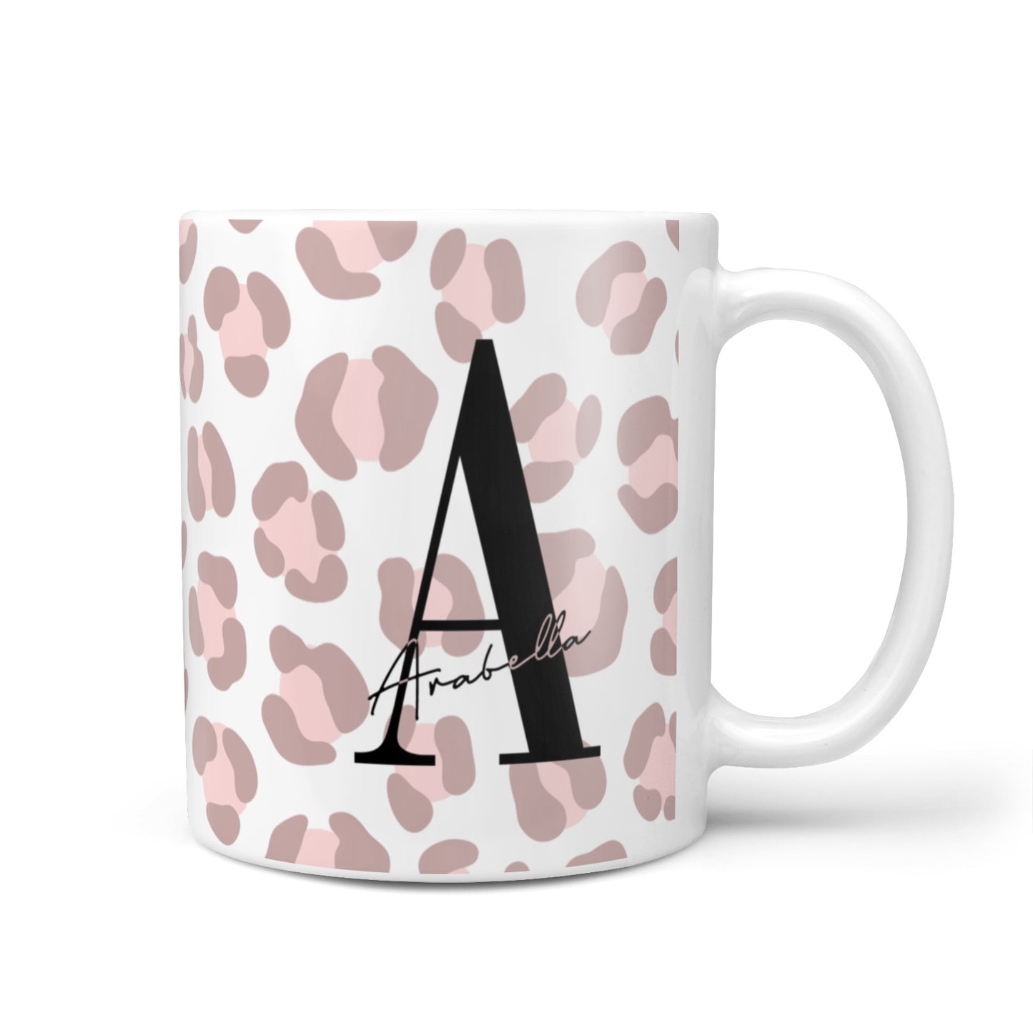 Personalised Nude Pink Leopard 10oz Mug