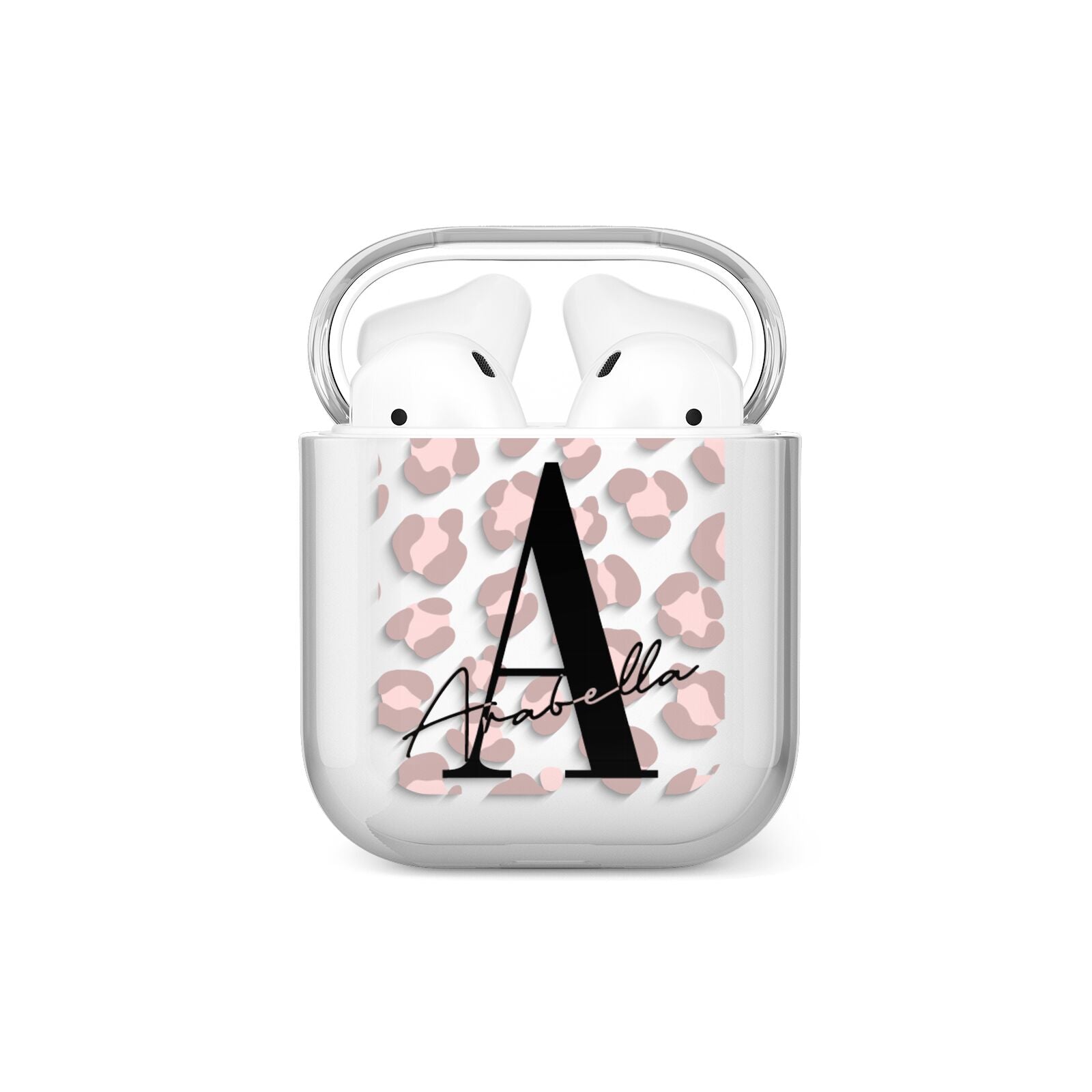 Personalised Nude Pink Leopard AirPods Case