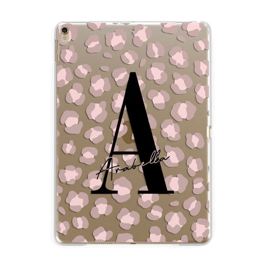 Personalised Nude Pink Leopard Apple iPad Gold Case
