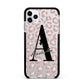 Personalised Nude Pink Leopard Apple iPhone 11 Pro Max in Silver with Black Impact Case