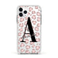 Personalised Nude Pink Leopard Apple iPhone 11 Pro in Silver with White Impact Case