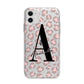 Personalised Nude Pink Leopard Apple iPhone 11 in White with Bumper Case