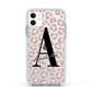 Personalised Nude Pink Leopard Apple iPhone 11 in White with White Impact Case
