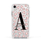 Personalised Nude Pink Leopard Apple iPhone XR Impact Case White Edge on Silver Phone