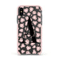 Personalised Nude Pink Leopard Apple iPhone Xs Impact Case Pink Edge on Black Phone