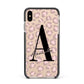 Personalised Nude Pink Leopard Apple iPhone Xs Max Impact Case Black Edge on Gold Phone