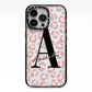 Personalised Nude Pink Leopard iPhone 13 Pro Black Impact Case on Silver phone
