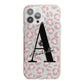 Personalised Nude Pink Leopard iPhone 13 Pro Max TPU Impact Case with Pink Edges