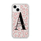 Personalised Nude Pink Leopard iPhone 14 Clear Tough Case Starlight