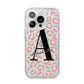 Personalised Nude Pink Leopard iPhone 14 Pro Glitter Tough Case Silver