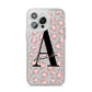 Personalised Nude Pink Leopard iPhone 14 Pro Max Glitter Tough Case Silver