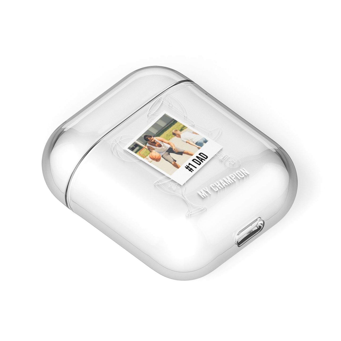 Personalised Number 1 Dad AirPods Case Laid Flat