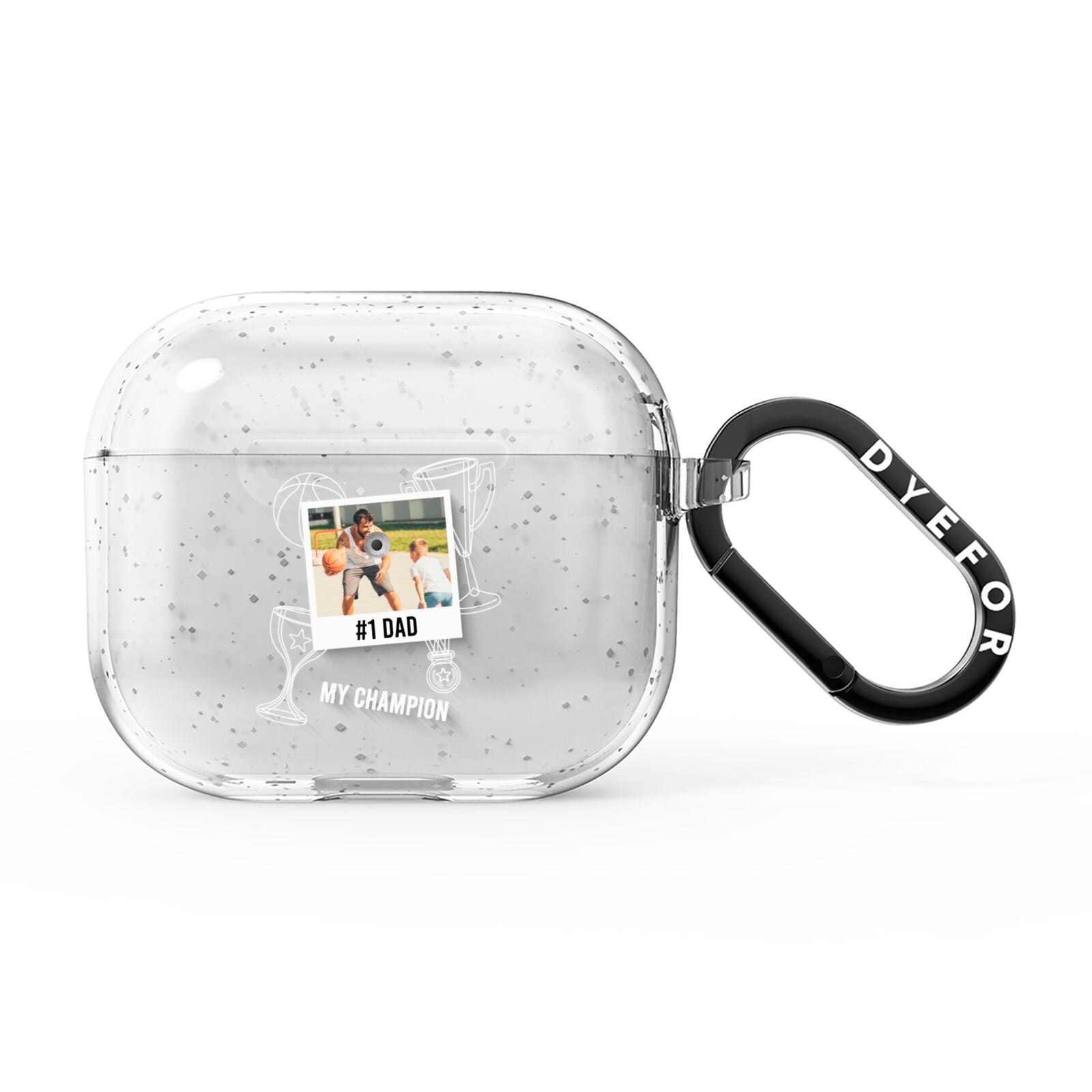 Personalised Number 1 Dad AirPods Glitter Case 3rd Gen