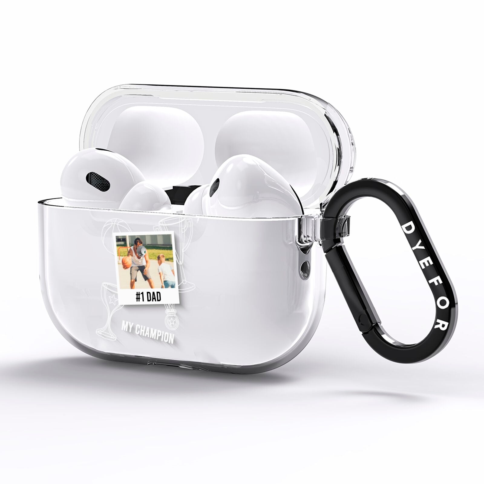 Personalised Number 1 Dad AirPods Pro Clear Case Side Image