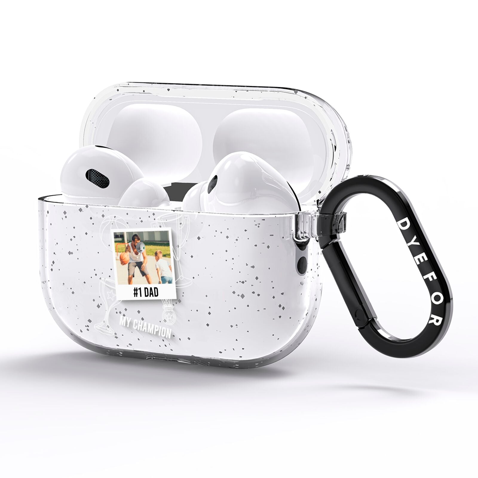 Personalised Number 1 Dad AirPods Pro Glitter Case Side Image