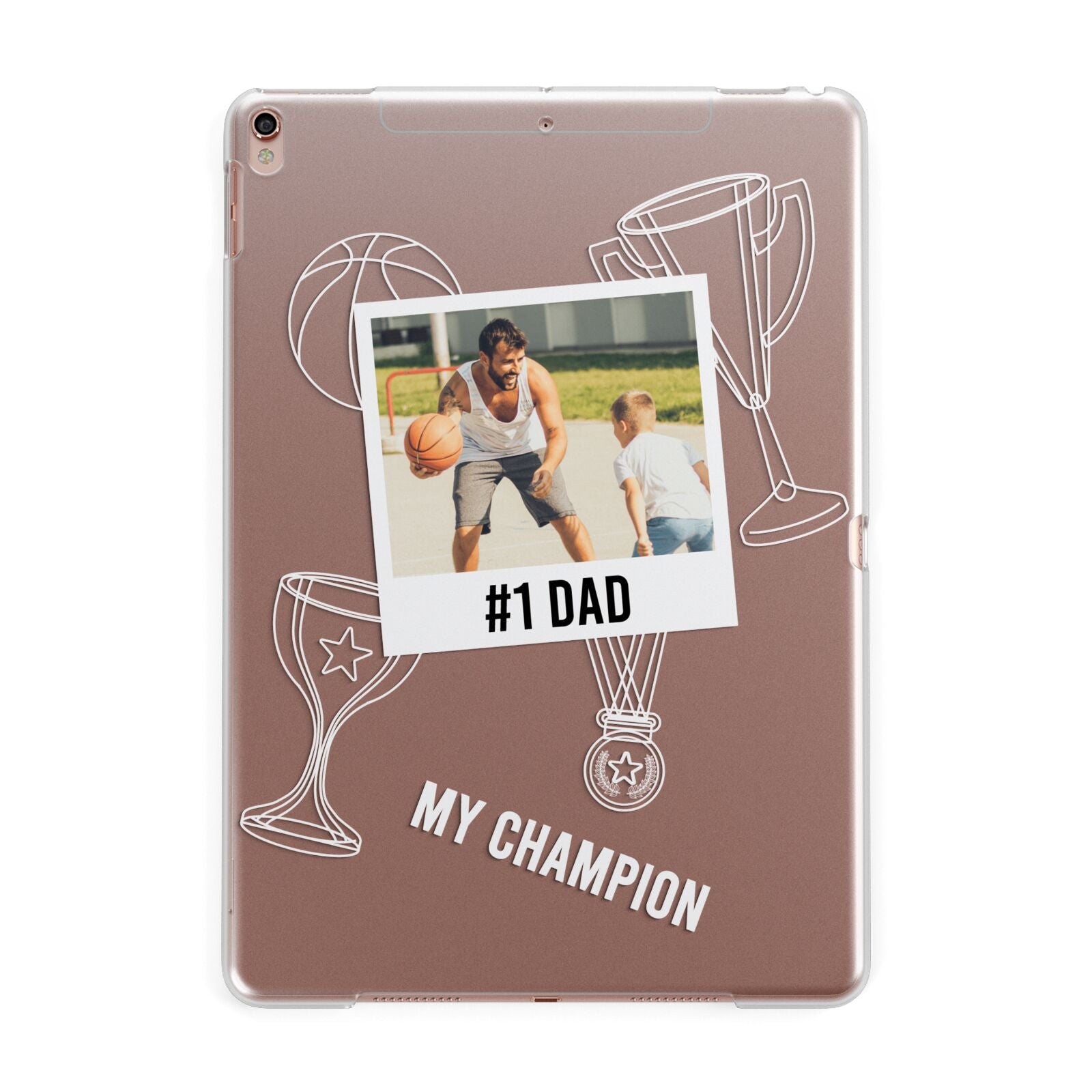 Personalised Number 1 Dad Apple iPad Rose Gold Case