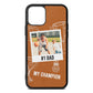 Personalised Number 1 Dad Tan Pebble Leather iPhone 11 Case