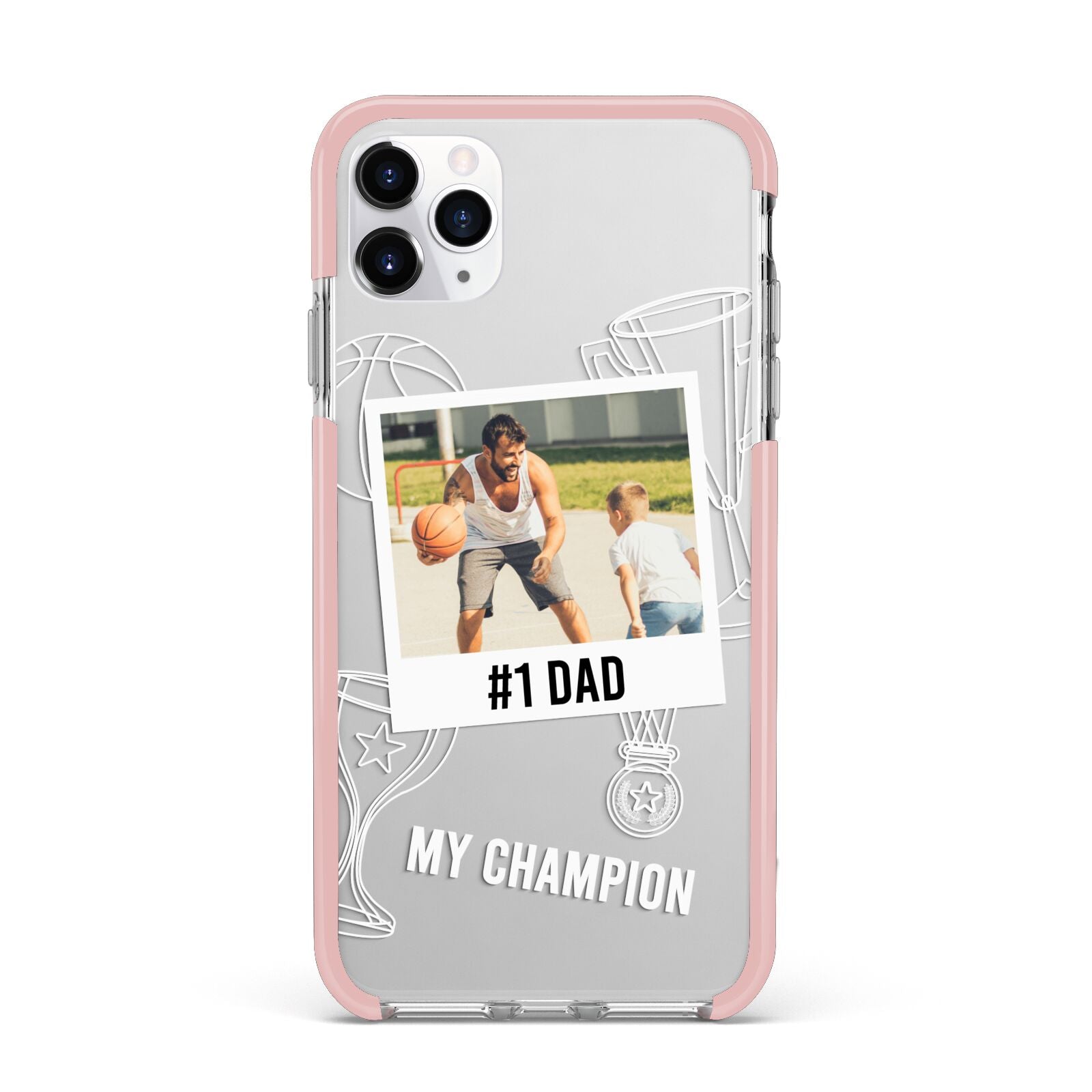 Personalised Number 1 Dad iPhone 11 Pro Max Impact Pink Edge Case
