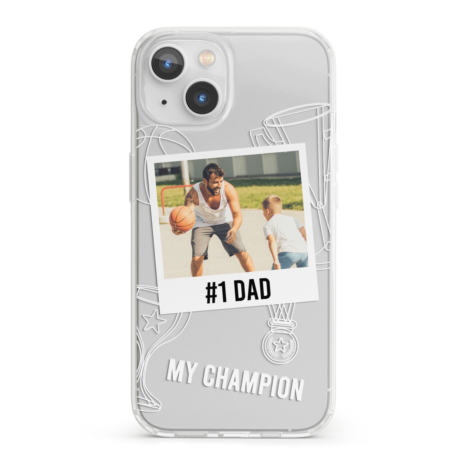 Personalised Number 1 Dad iPhone 13 Clear Bumper Case