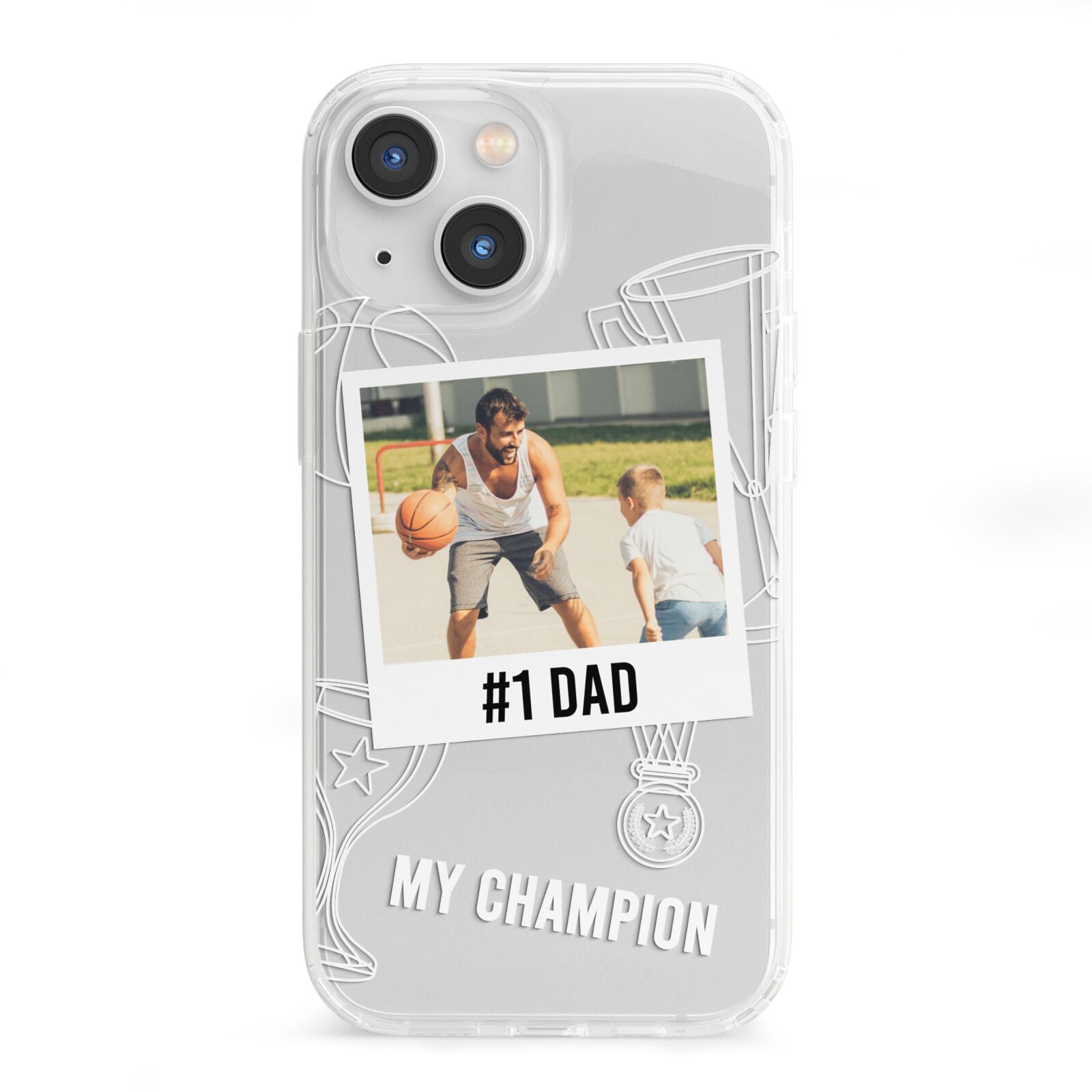 Personalised Number 1 Dad iPhone 13 Mini Clear Bumper Case