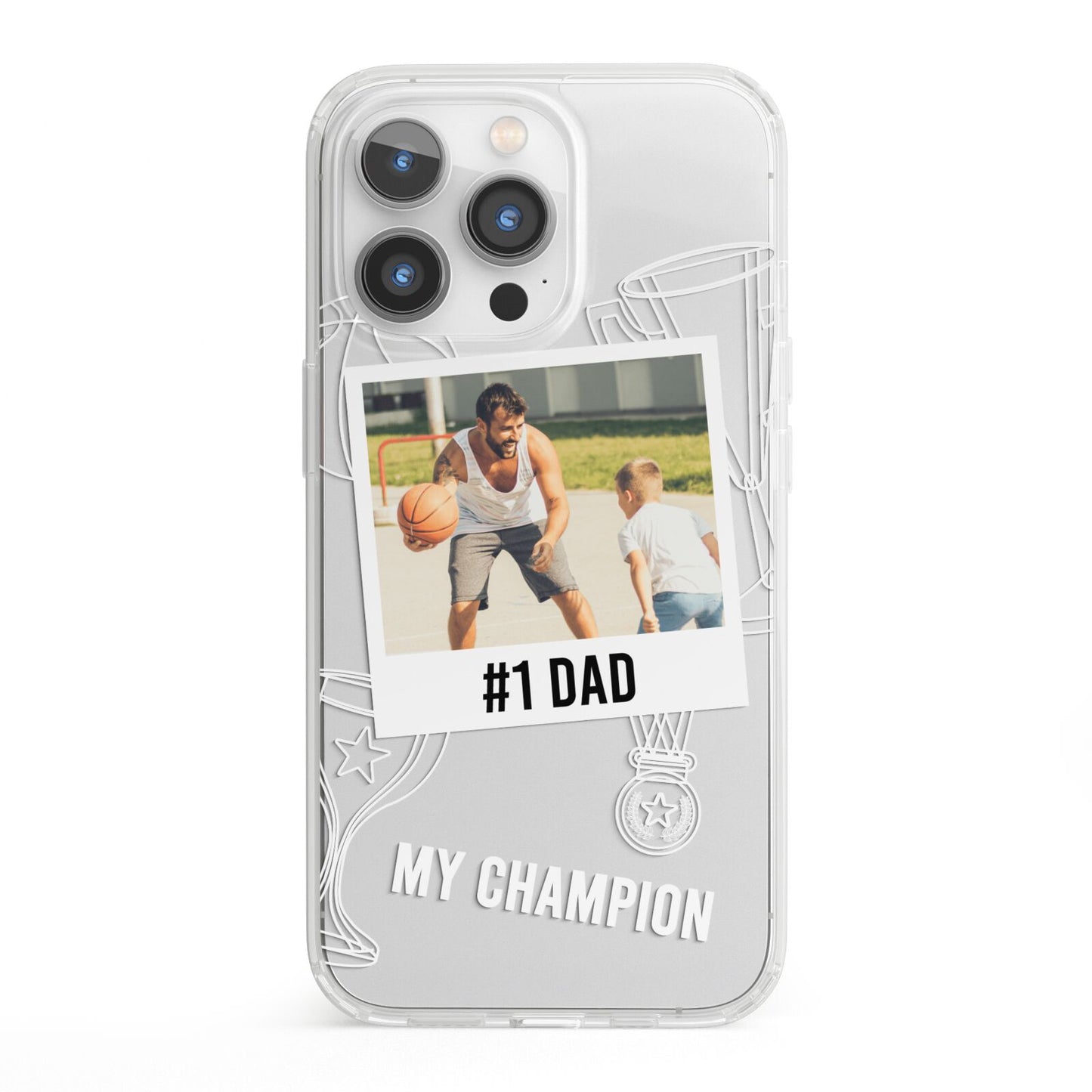 Personalised Number 1 Dad iPhone 13 Pro Clear Bumper Case