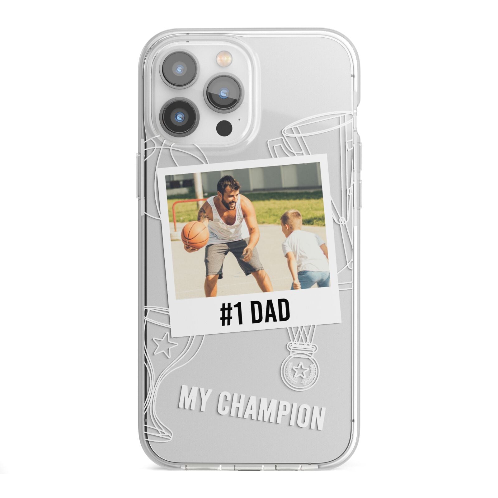 Personalised Number 1 Dad iPhone 13 Pro Max TPU Impact Case with White Edges
