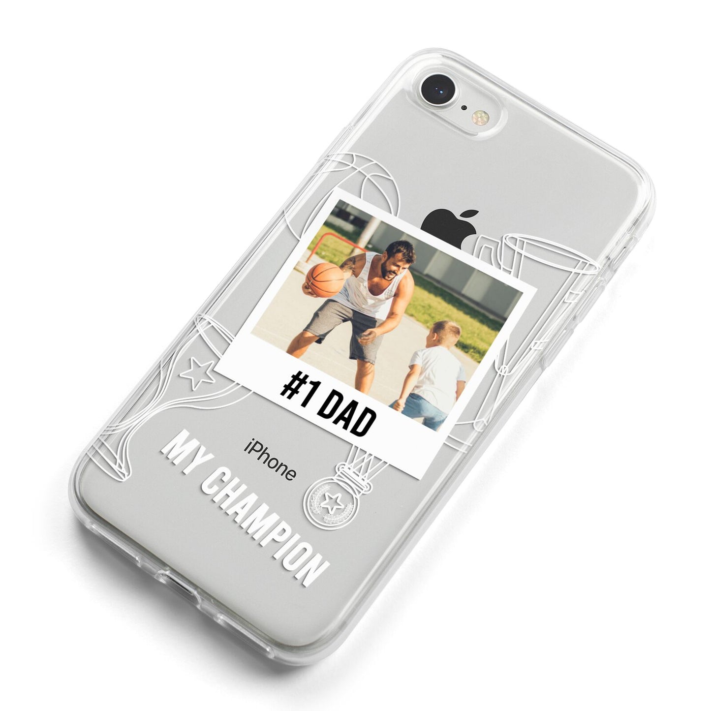 Personalised Number 1 Dad iPhone 8 Bumper Case on Silver iPhone Alternative Image