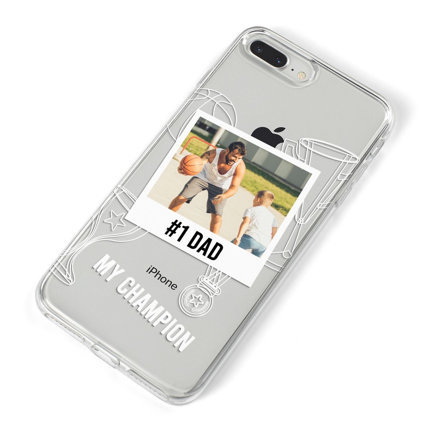 Personalised Number 1 Dad iPhone 8 Plus Bumper Case on Silver iPhone Alternative Image
