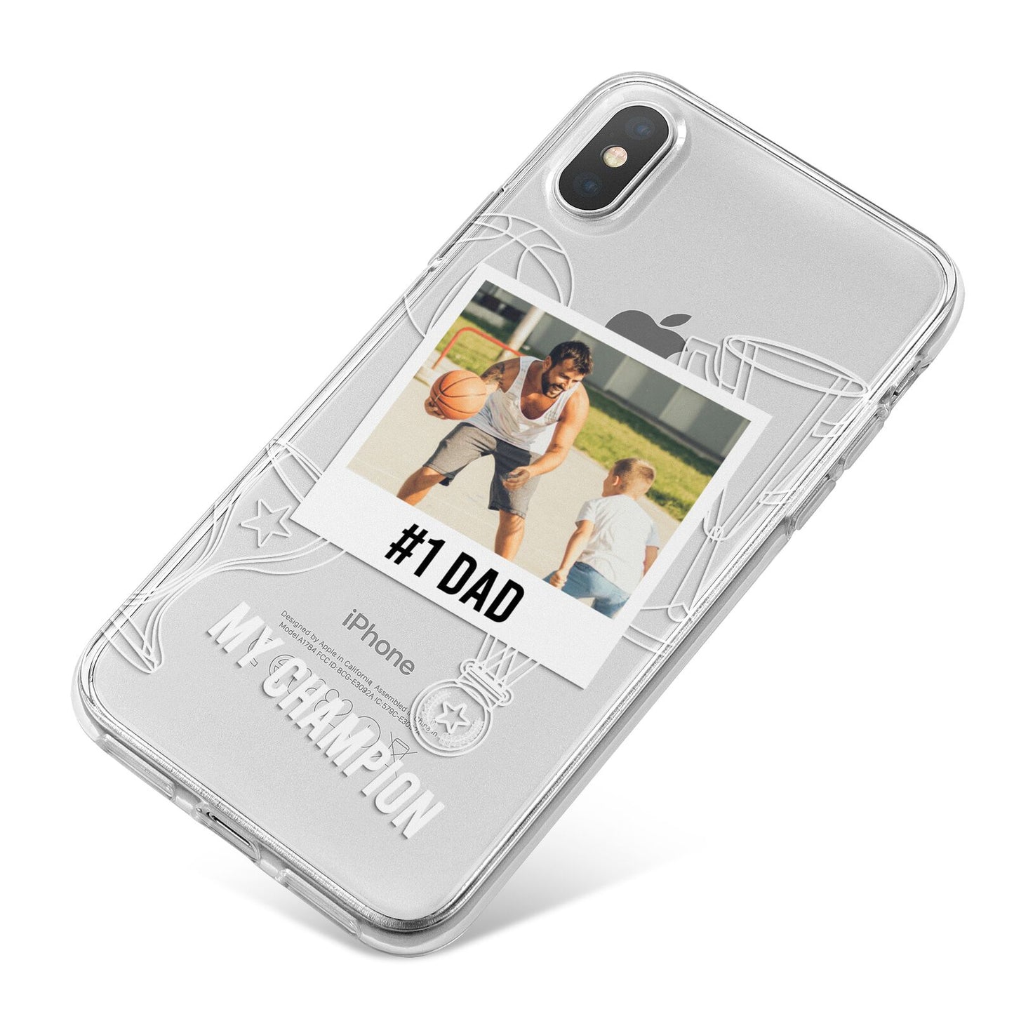 Personalised Number 1 Dad iPhone X Bumper Case on Silver iPhone