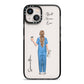 Personalised Nurse iPhone 13 Black Impact Case on Silver phone