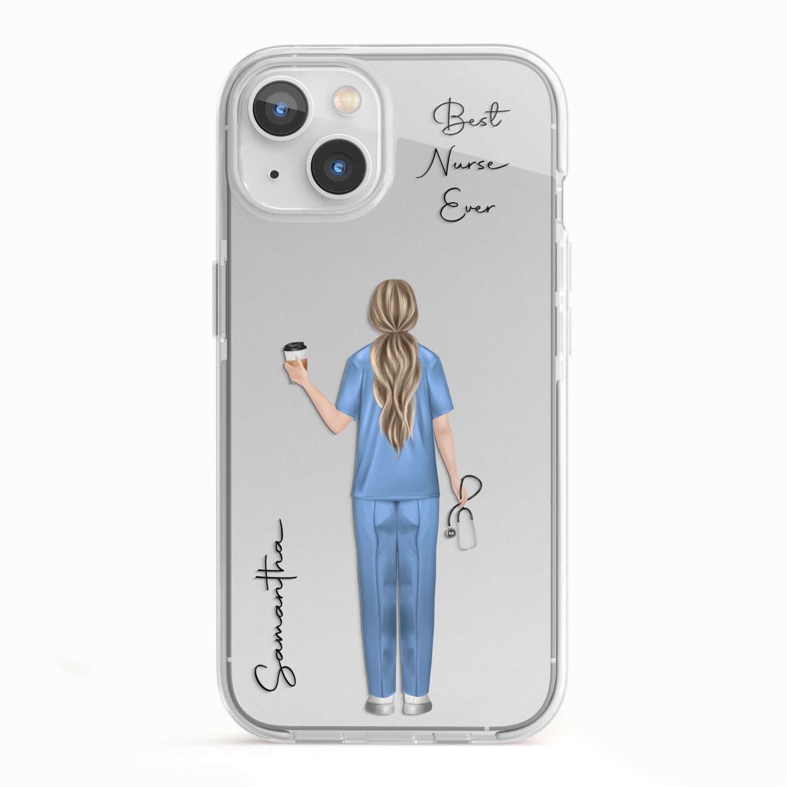 Personalised Nurse iPhone 13 TPU Impact Case with White Edges