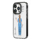 Personalised Nurse iPhone 14 Pro Black Impact Case Side Angle on Silver phone