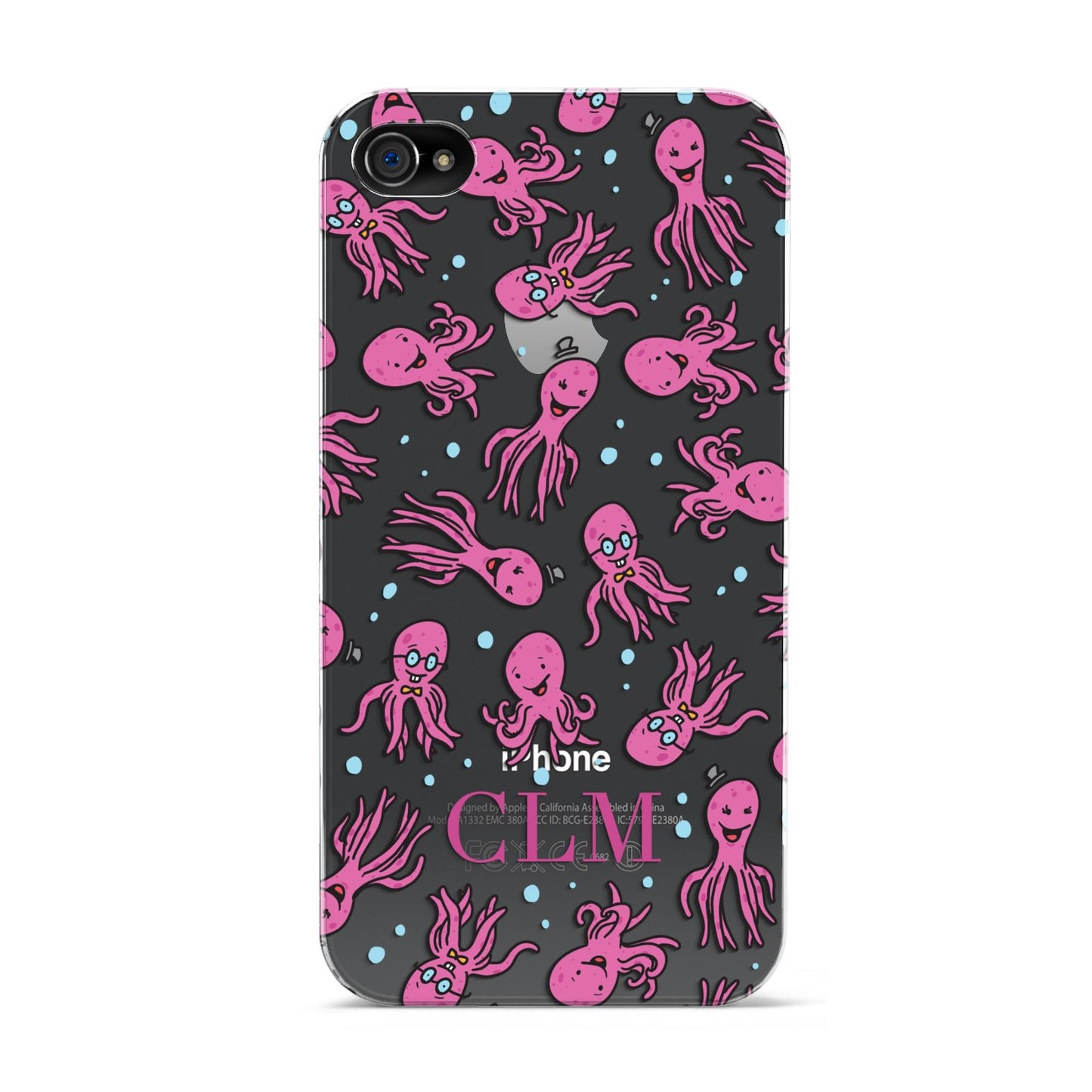 Personalised Octopus Initials Apple iPhone 4s Case