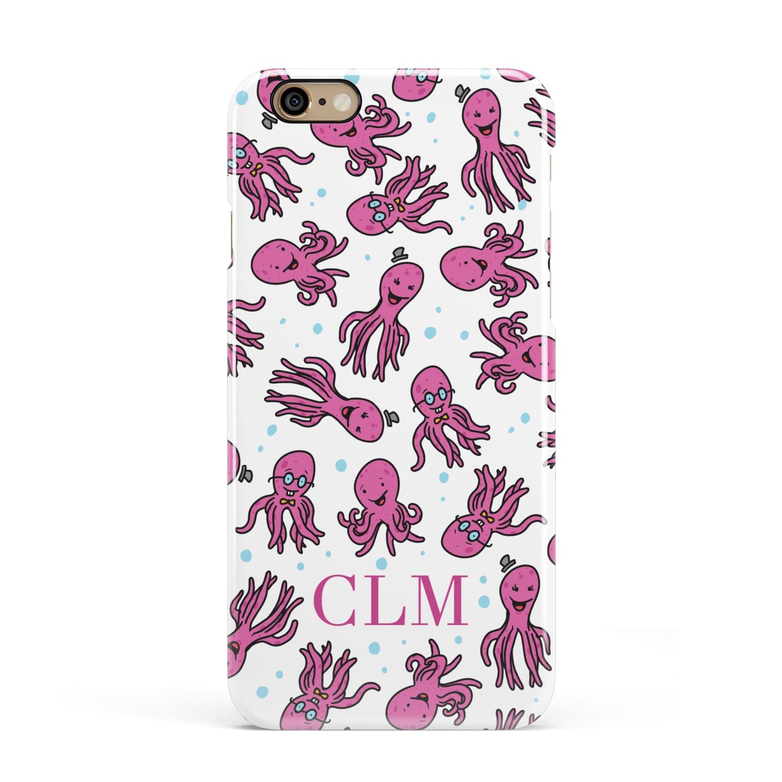 Personalised Octopus Initials Apple iPhone 6 3D Snap Case