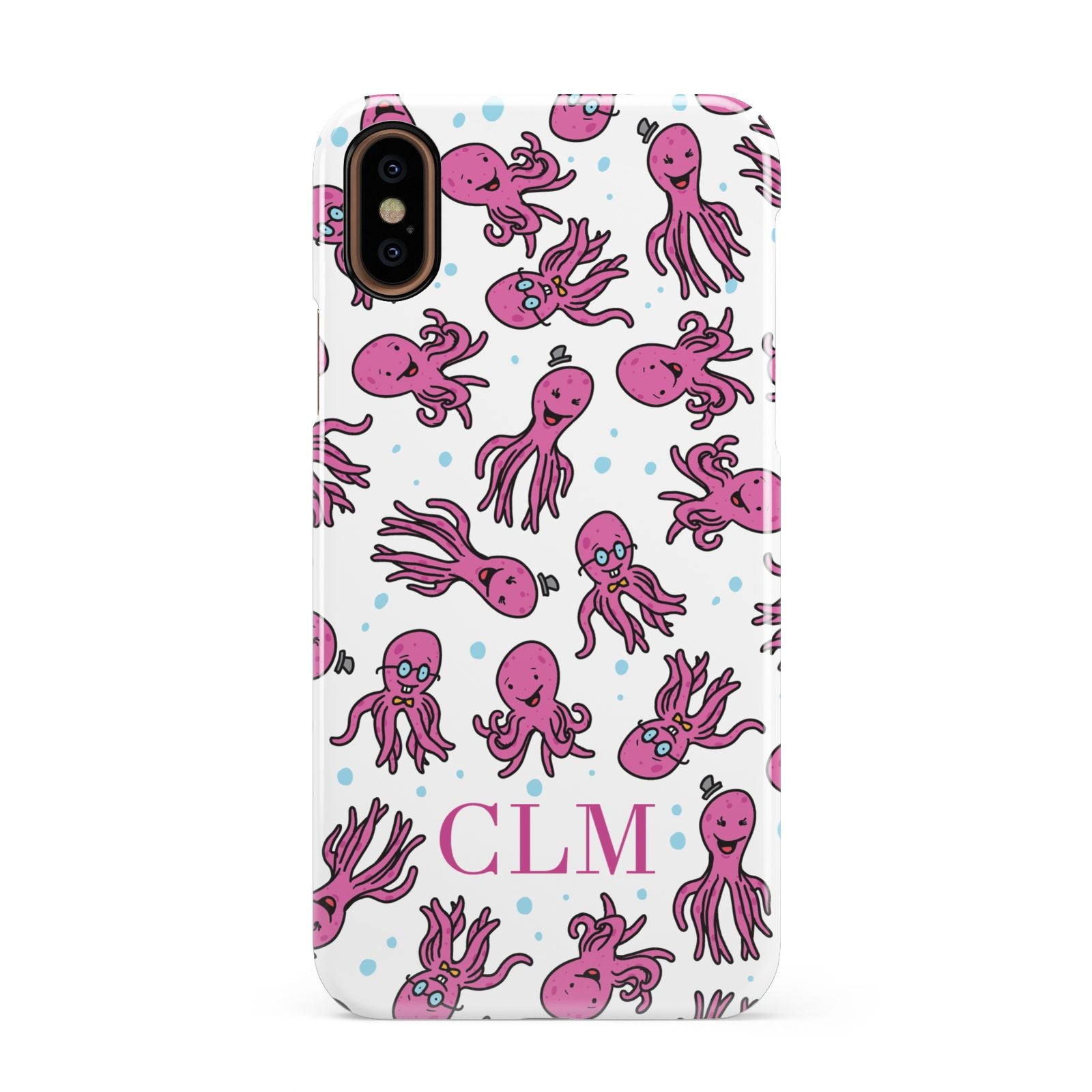 Personalised Octopus Initials Apple iPhone XS 3D Snap Case