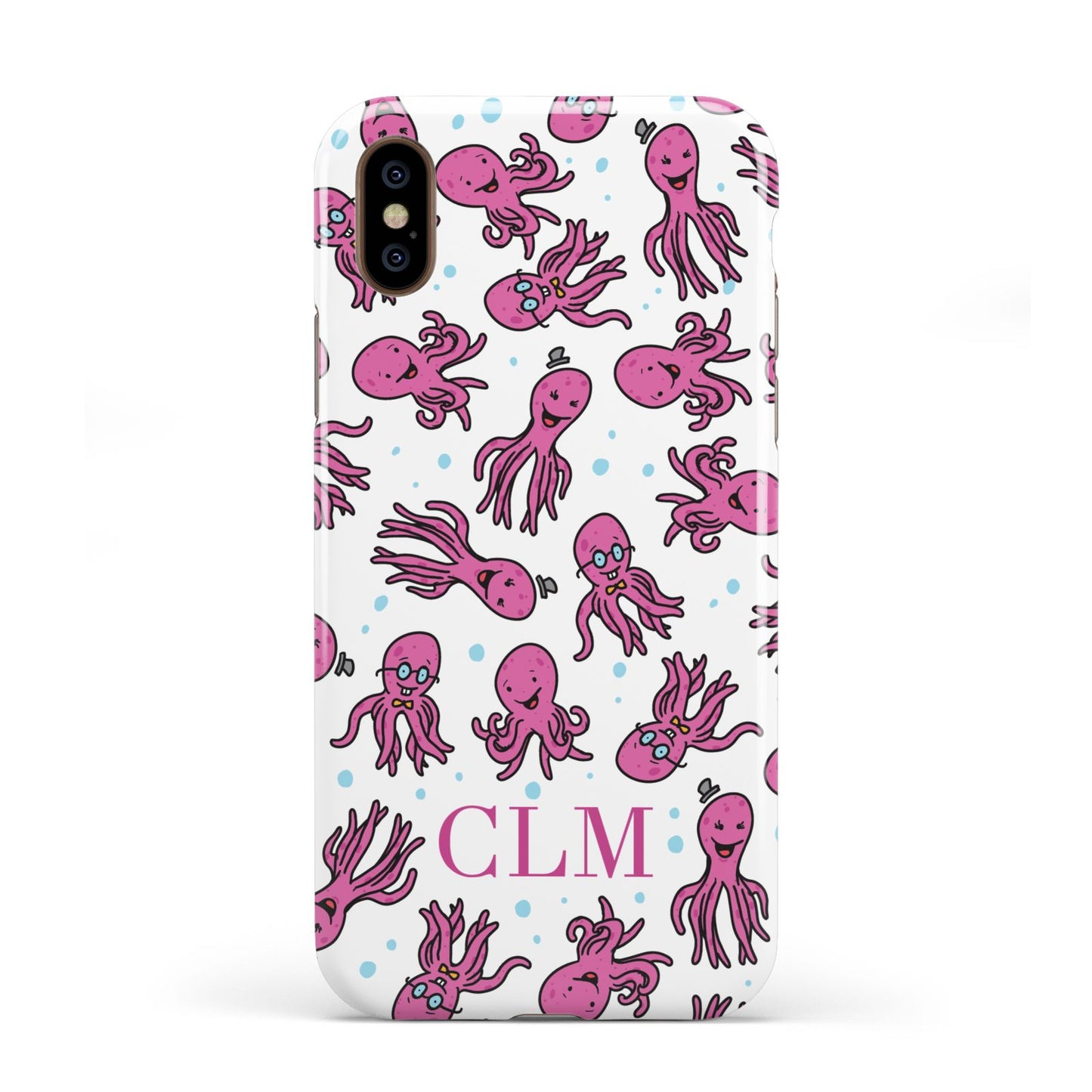 Personalised Octopus Initials Apple iPhone XS 3D Tough