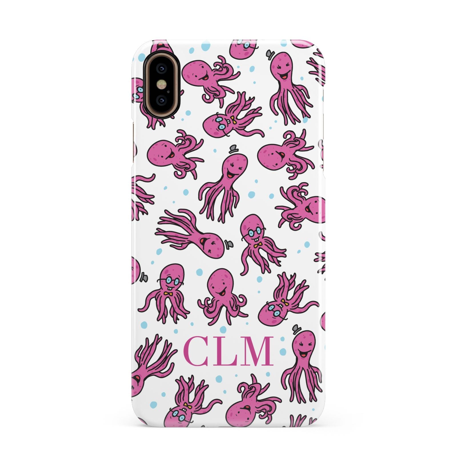 Personalised Octopus Initials Apple iPhone Xs Max 3D Snap Case