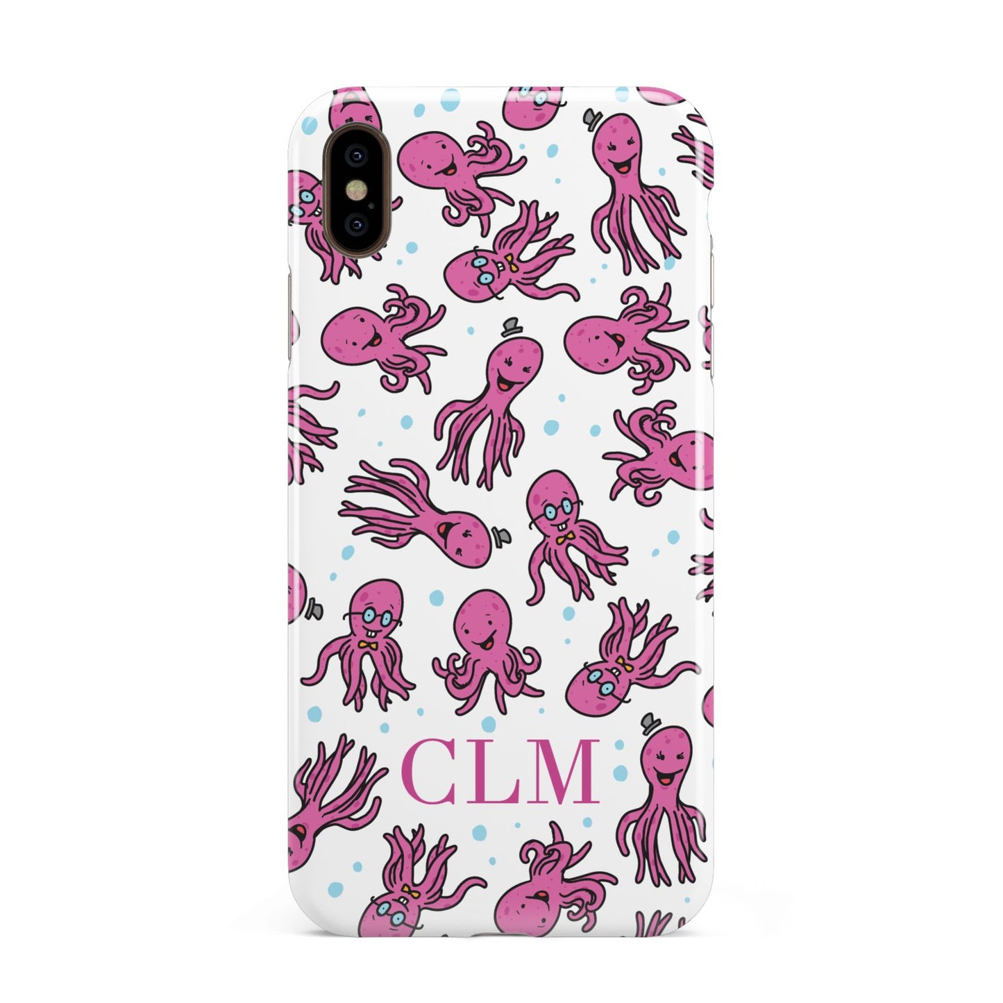 Personalised Octopus Initials Apple iPhone Xs Max 3D Tough Case
