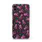 Personalised Octopus Initials Apple iPhone Xs Max Impact Case Pink Edge on Black Phone