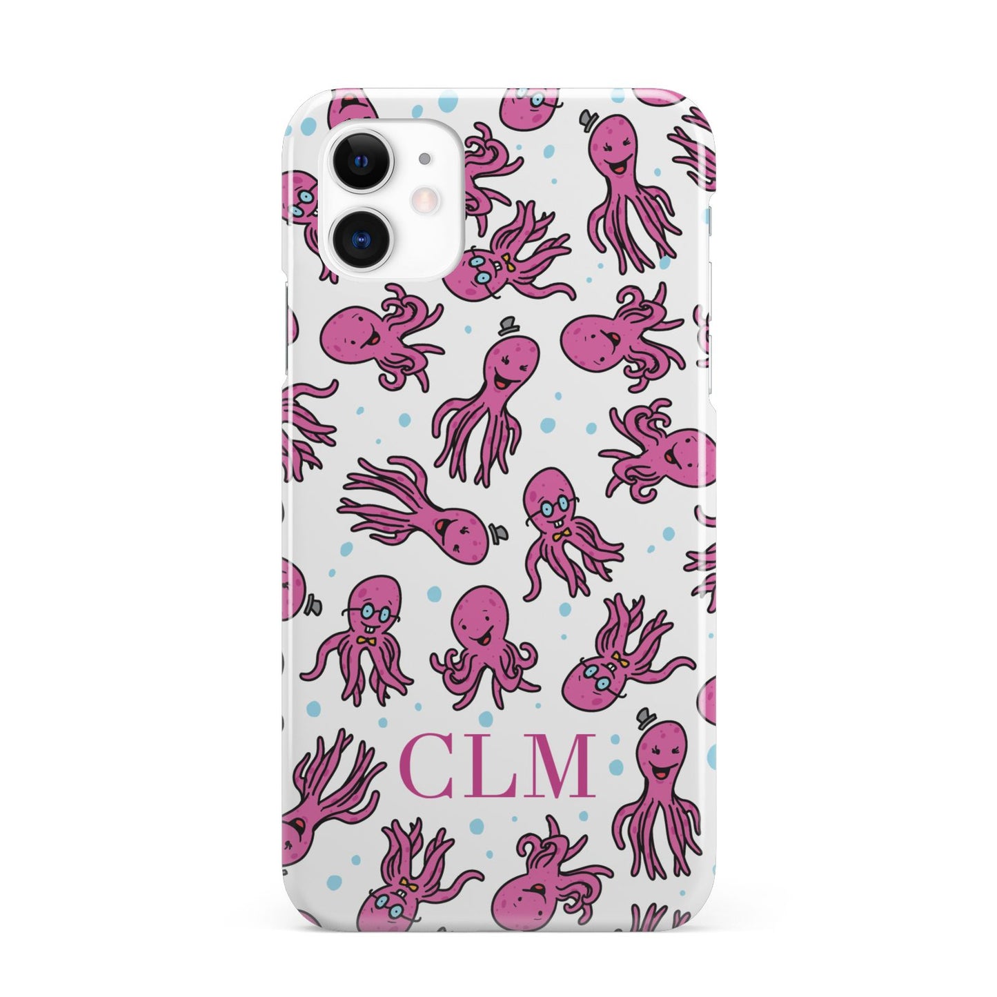 Personalised Octopus Initials iPhone 11 3D Snap Case