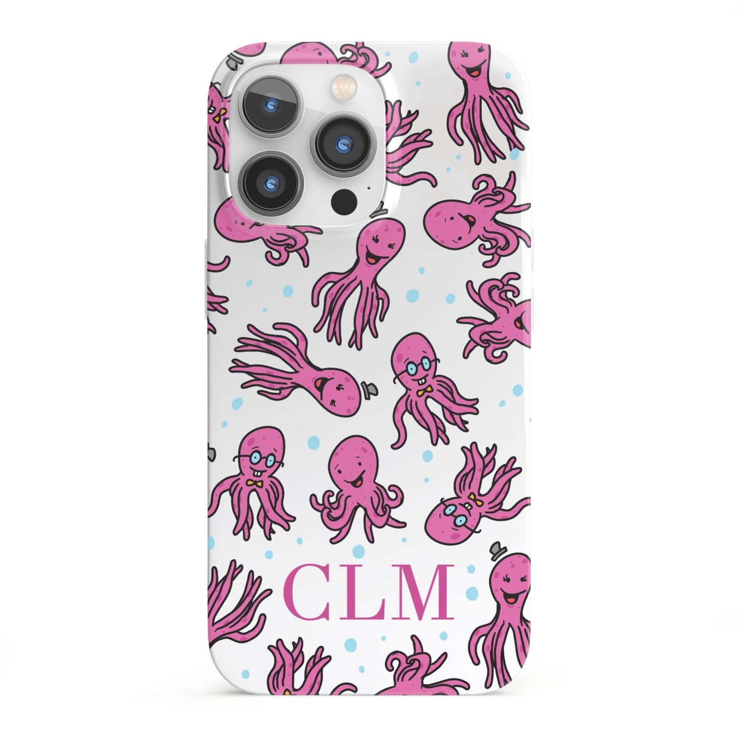 Personalised Octopus Initials iPhone 13 Pro Full Wrap 3D Snap Case