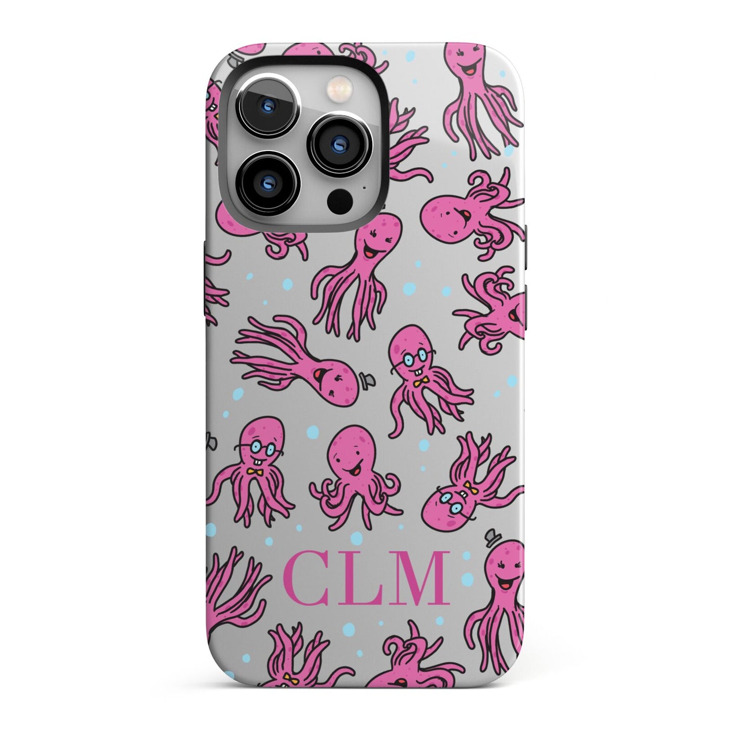 Personalised Octopus Initials iPhone 13 Pro Full Wrap 3D Tough Case