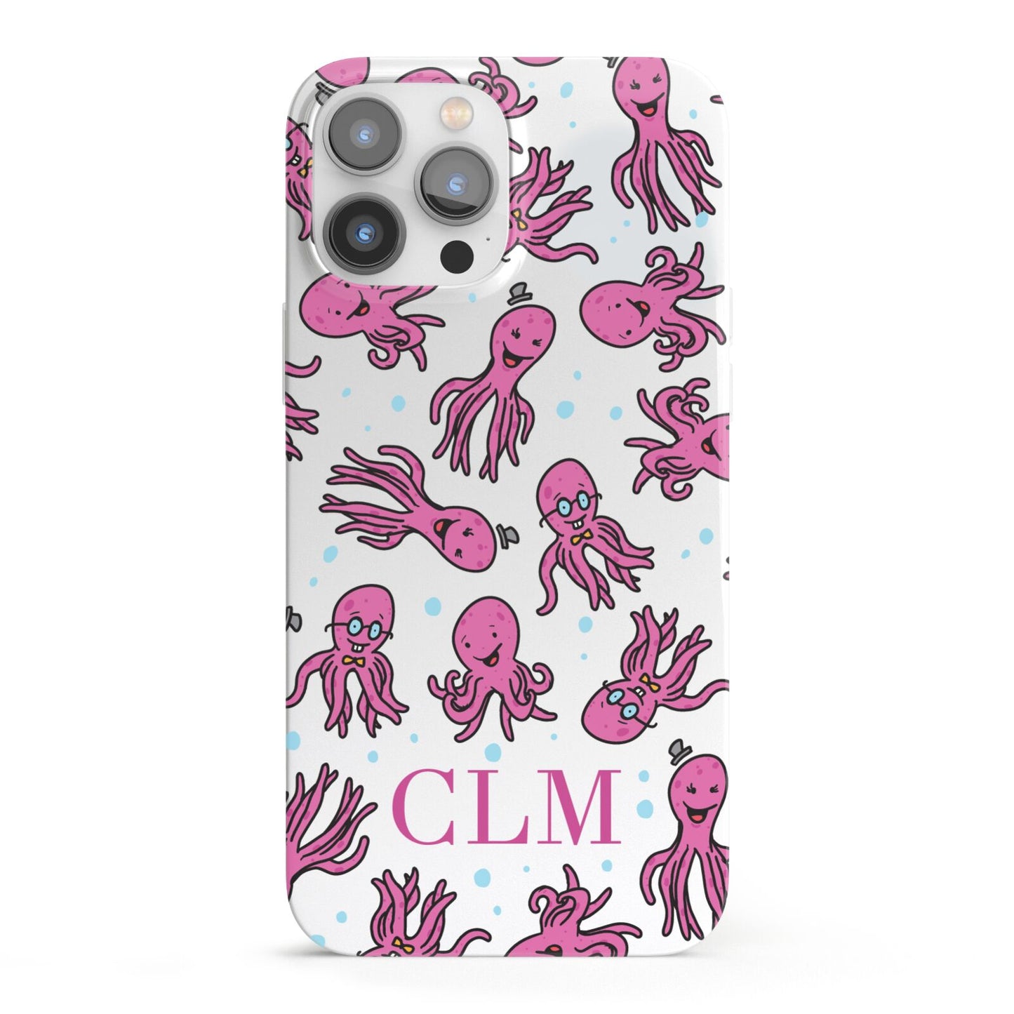 Personalised Octopus Initials iPhone 13 Pro Max Full Wrap 3D Snap Case