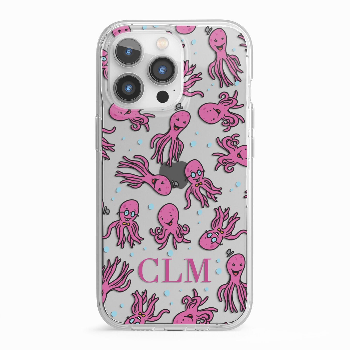 Personalised Octopus Initials iPhone 13 Pro TPU Impact Case with White Edges