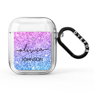 Personalised Ombre Glitter with Names AirPods Case