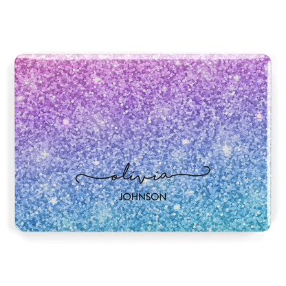 Personalised Ombre Glitter with Names Apple MacBook Case